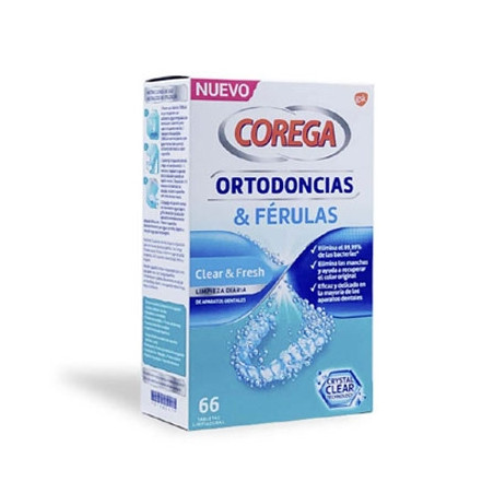 Corega Ortodoncias y Ferulas Limpieza Diaria 66 Tabletas