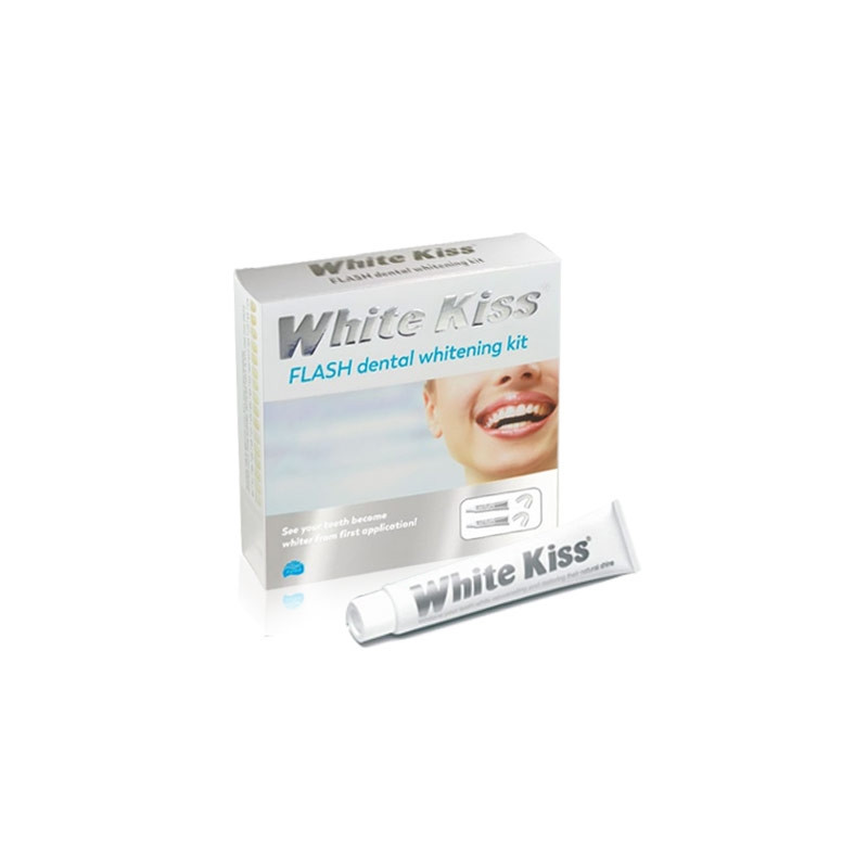 White Kiss Flash Kit Blanqueamiento Dental Duplo + Dentifrico