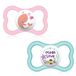 Mam Air Chupete Silicona Rosa 6m+ 2 Uds