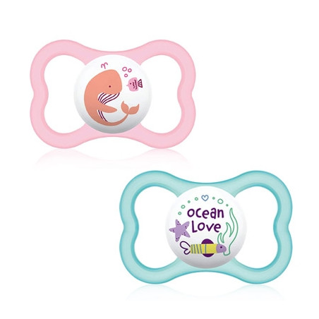 Mam Air Chupete Silicona Rosa 6m+ 2 Uds
