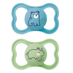 Mam Air Chupete Silicona Azul-Verde 6m+ 2Uds