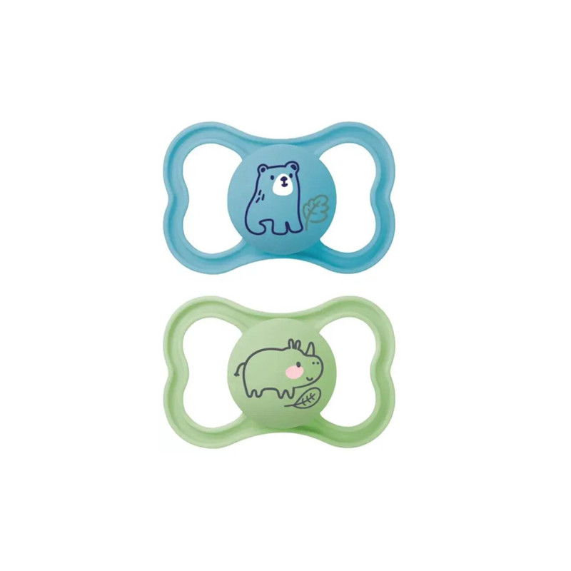 Mam Air Chupete Silicona Azul-Verde 6m+ 2Uds