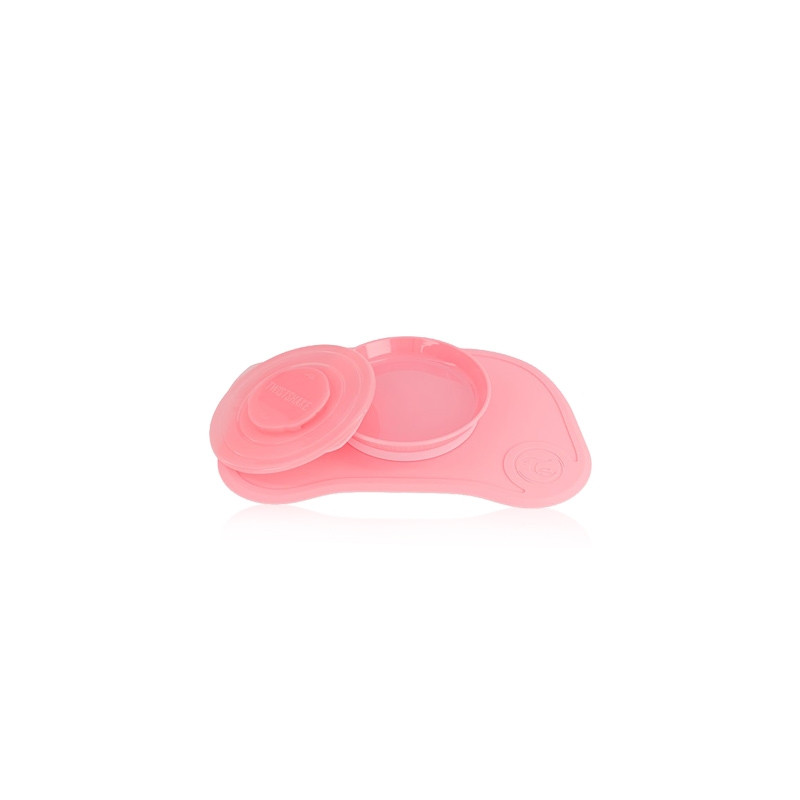 Twistshake Click-Mat Mantel Antideslizante + Plato Rosa