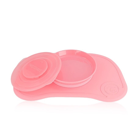 Twistshake Click-Mat Mantel Antideslizante + Plato Rosa