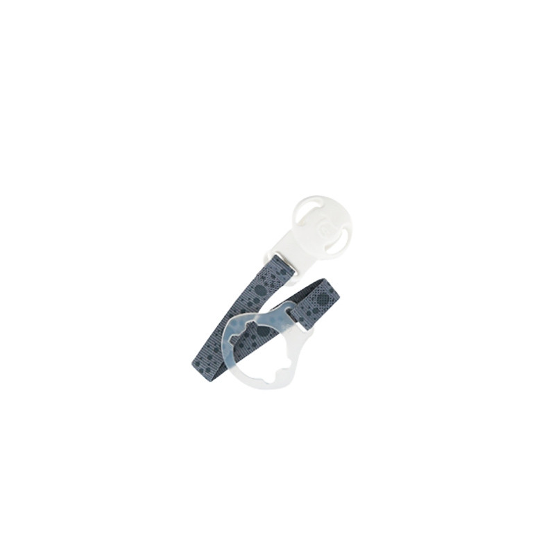 Twistshake Sujetachupete Broche Pinza con Cinta Gris 1 Ud