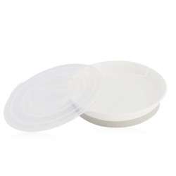 Twistshake Plato Antideslizante con Tapa Blanco 1 Ud