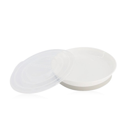 Twistshake Plato Antideslizante con Tapa Blanco 1 Ud