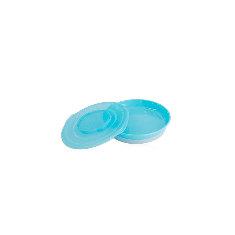 Twistshake Plato Antideslizante con Tapa Azul 1 Ud