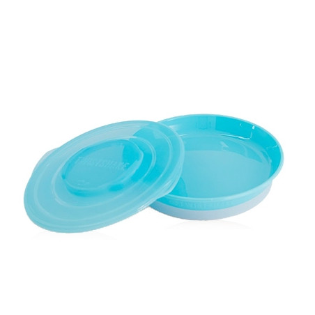 Twistshake Plato Antideslizante con Tapa Azul 1 Ud