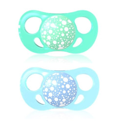 Twistshake Chupete Anatomico Silicona Azul Verde 0-6m+ 2 Uds