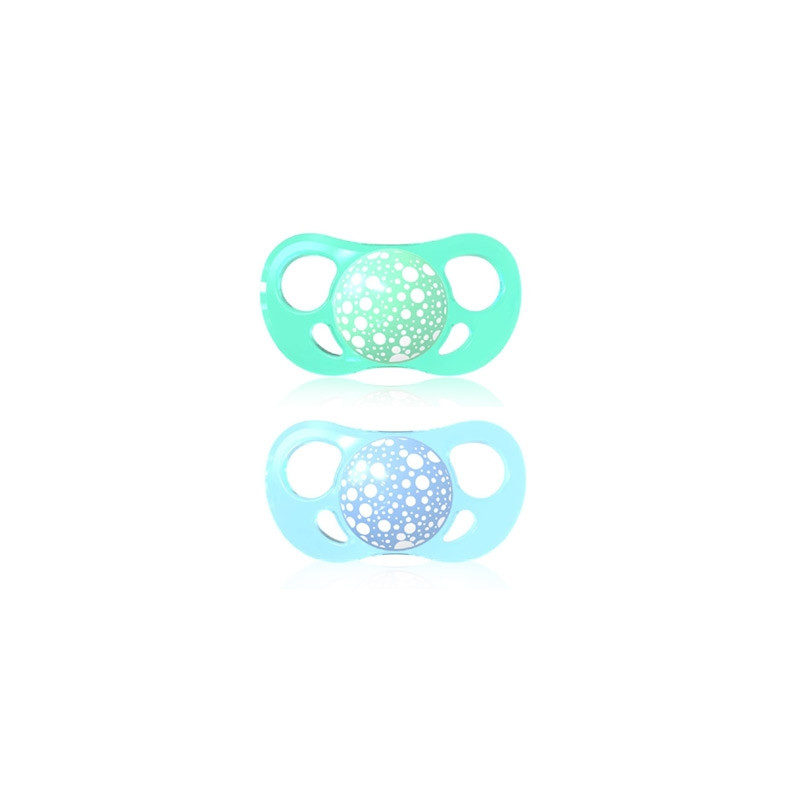 Twistshake Chupete Anatomico Silicona Azul Verde 0-6m+ 2 Uds