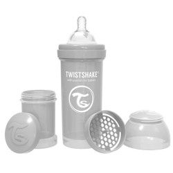 Twistshake Biberon Anti-Colico Gris 2m+ 260ml