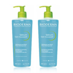 Bioderma Sebium Gel Espumoso Limpiador Duplo 2x500ml