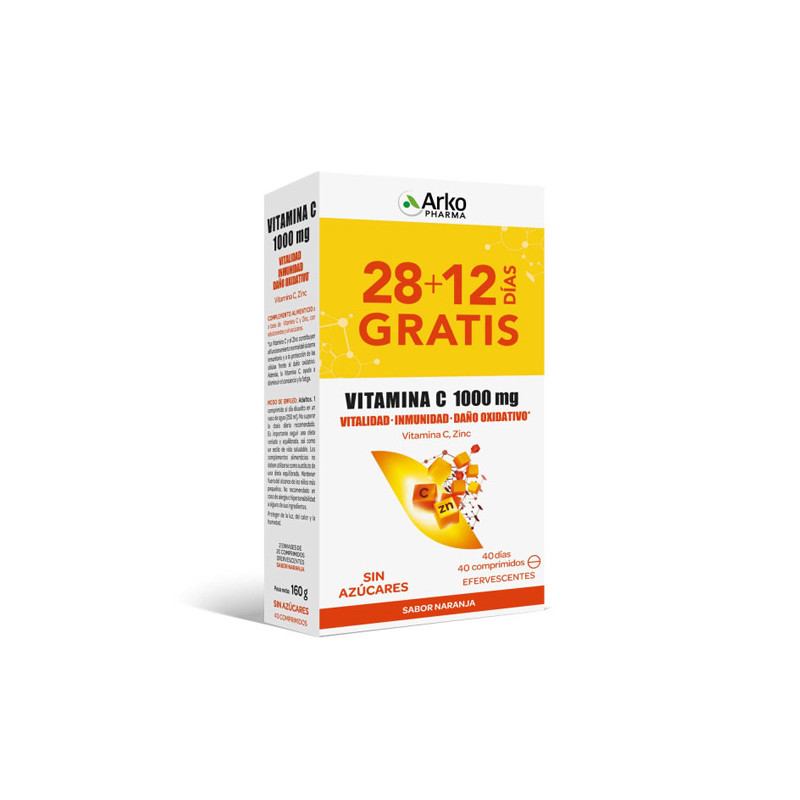 Arkopharma Vitamina C 1000mg Sabor Naranja Duplo 2x20 Comp Eferv