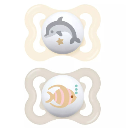 Mam Air Chupete Silicona Delfin y Pez 0m+ 2Uds