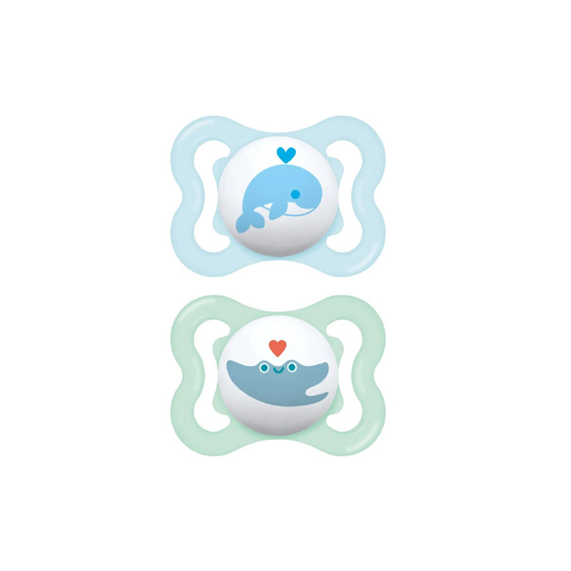 Mam Air Chupete Silicona Azul-Verde 2-6m 2Uds