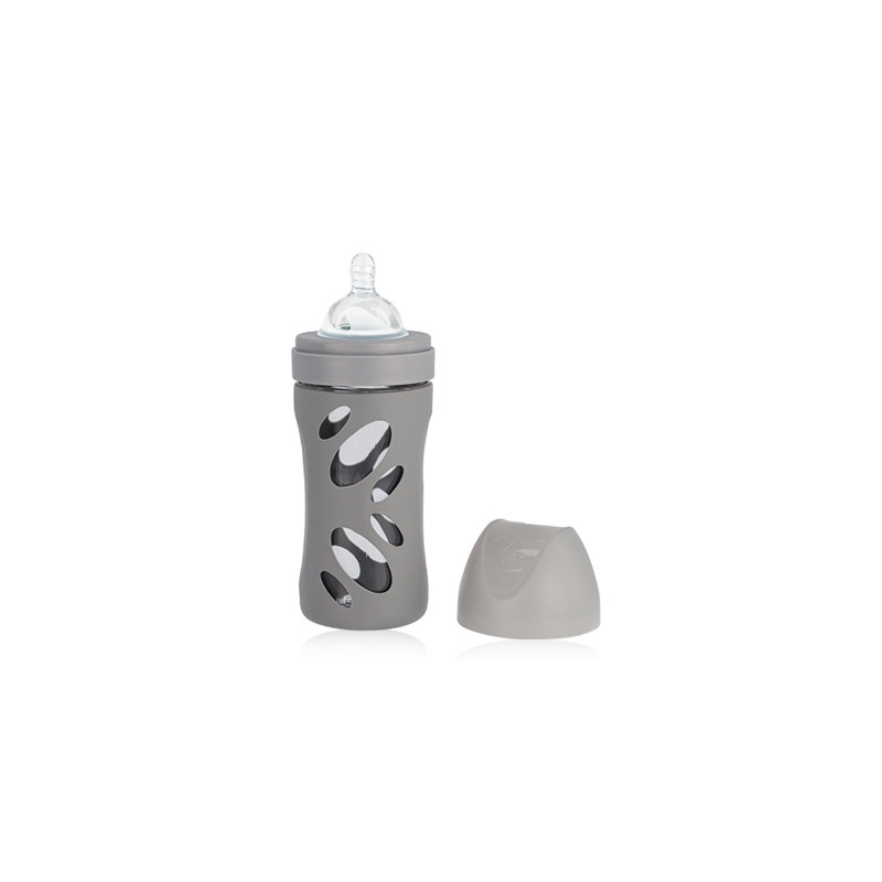 Twistshake Biberon Vidrio Anti-Colico Gris 2m+ 260ml