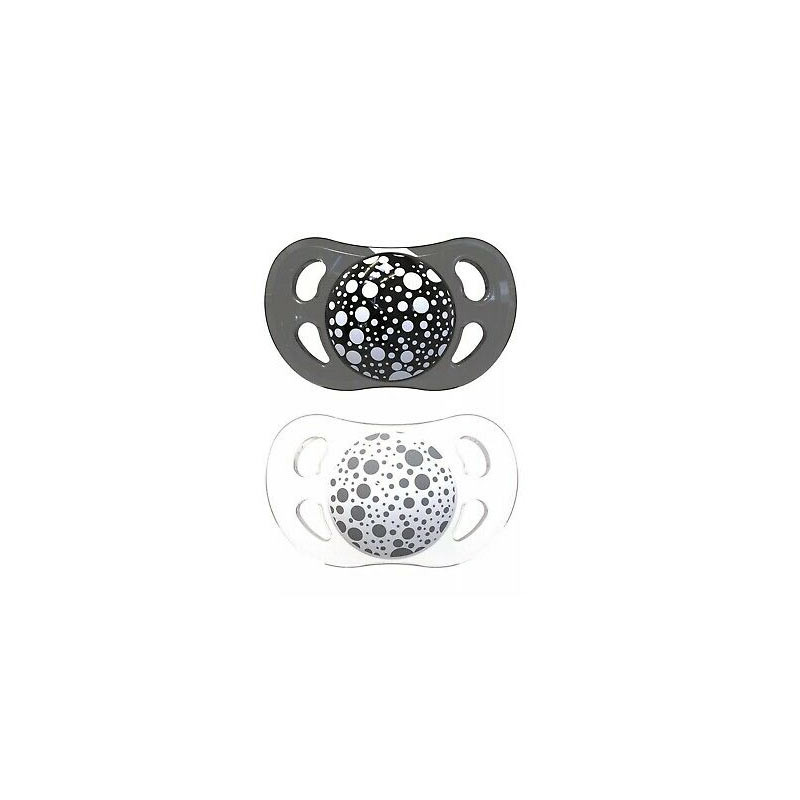 Twistshake Chupete Anatomico Silicona Negro y Blanco 0-6m+ 2 Uds