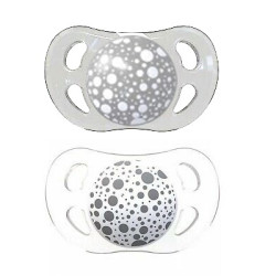 Twistshake Chupete Anatomico Silicona Blanco y Gris 0-6m+ 2 Uds