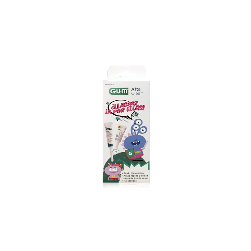 Gum Afta Clear Gel 10ml + Kids Gel Dentifrico Fresa 12ml