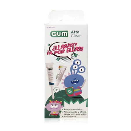 Gum Afta Clear Gel 10ml + Kids Gel Dentifrico Fresa 12ml
