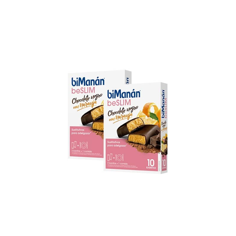 Bimanan Beslim Barritas Chocolate Negro con Naranja Duplo 2x10Uds