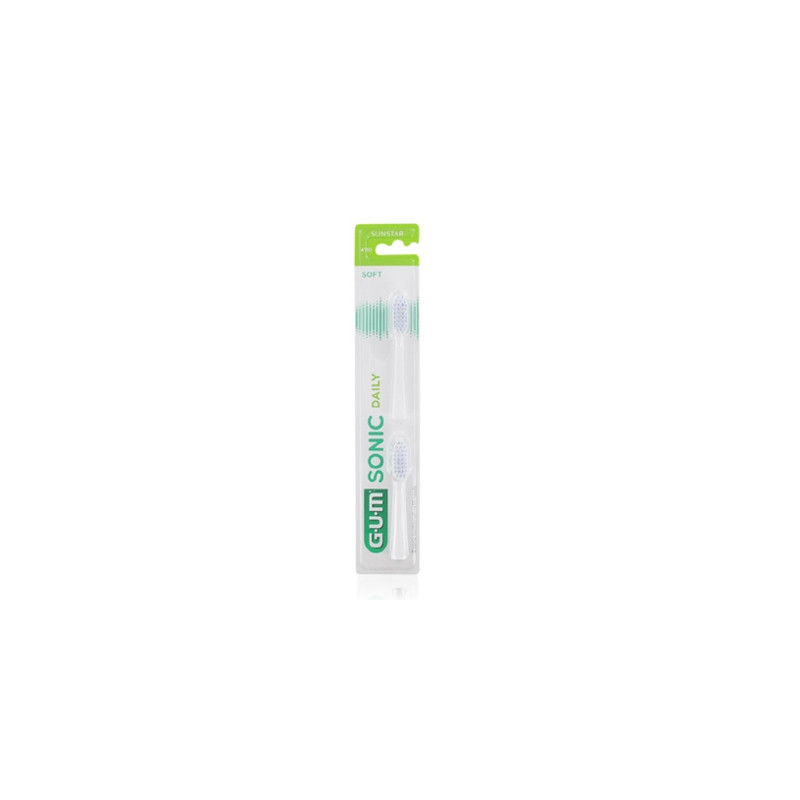 Gum Sonic Daily Recambio Cepillo Dental Suave Color Blanco 2Uds
