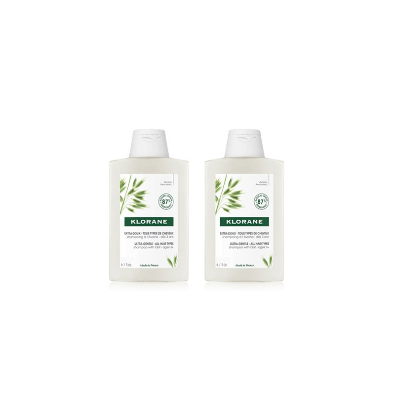 Klorane Champu Extrasuave a la Leche de Avena Duplo 2x400ml