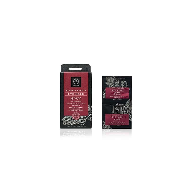 Apivita Express Beauty Mascarilla Ojos Antiarrugas Uva 2x2ml