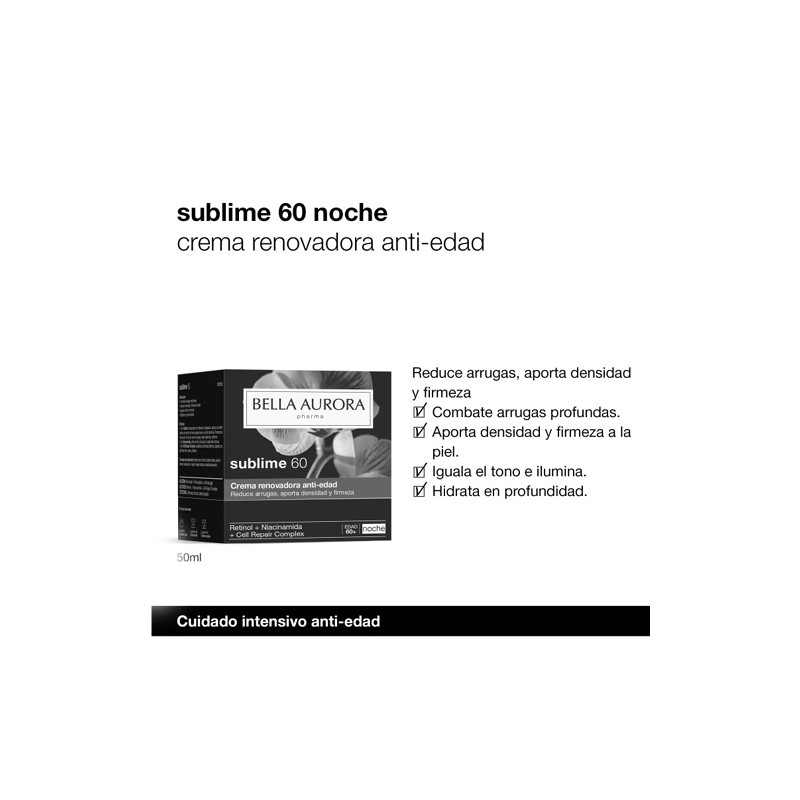 Bella Aurora Sublime 60 Crema Noche Renovadora Anti-Edad 50ml