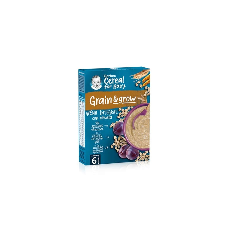 Gerber Cereal Papilla Avena Integral con Ciruela  6M+ 250g
