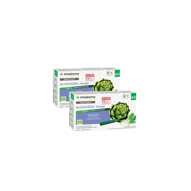 Arkofluido Alcachofa Hinojo Ultra Concentrado Duplo 2x20 Ampollas