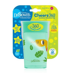 Dr Browns Cheers 360 Vaso Transicion Sin Boquilla Verde 9m+ 300ml
