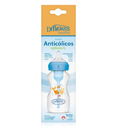 Dr Browns Options+ Biberon Boca Ancha Tetina Silicona Azul 270ml