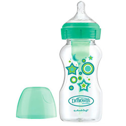 Dr Browns Options+ Biberon Boca Ancha Tetina Silicona Verde 270ml