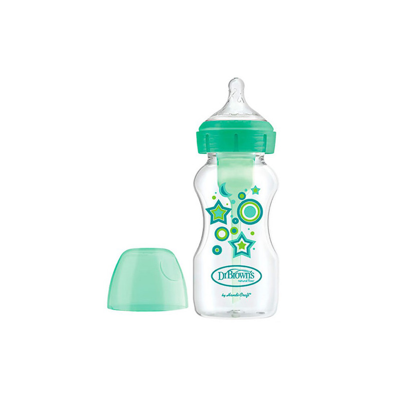 Dr Browns Options+ Biberon Boca Ancha Tetina Silicona Verde 270ml