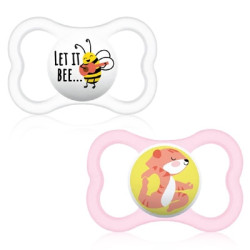 Mam Air Chupete Silicona Rosa-Blanco 16m+ 2 Uds