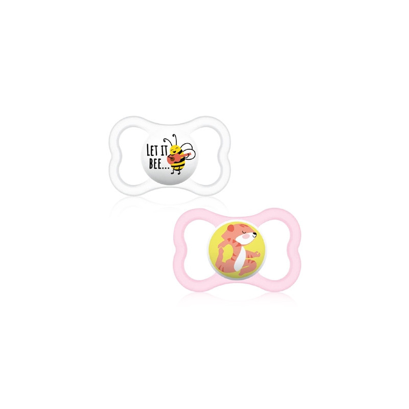 Mam Air Chupete Silicona Rosa-Blanco 16m+ 2 Uds