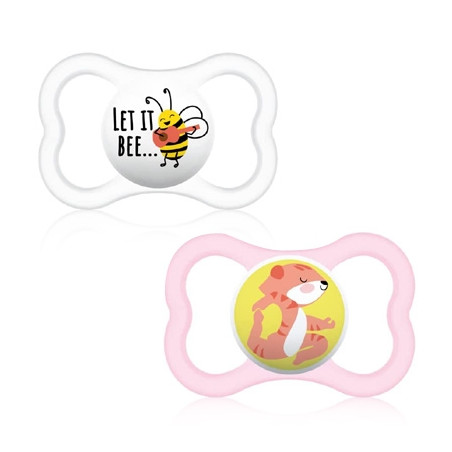 Mam Air Chupete Silicona Rosa-Blanco 16m+ 2 Uds