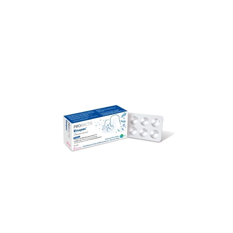 Probactis Rinopas Probiotico Sabor Fresa 30 Pastillas para Chupar