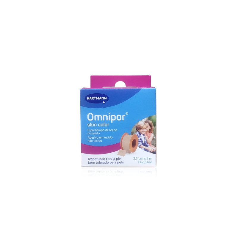 Hartmann Omnipor Esparadrapo Tejido sin Tejer Color Piel 2,5cmx5m
