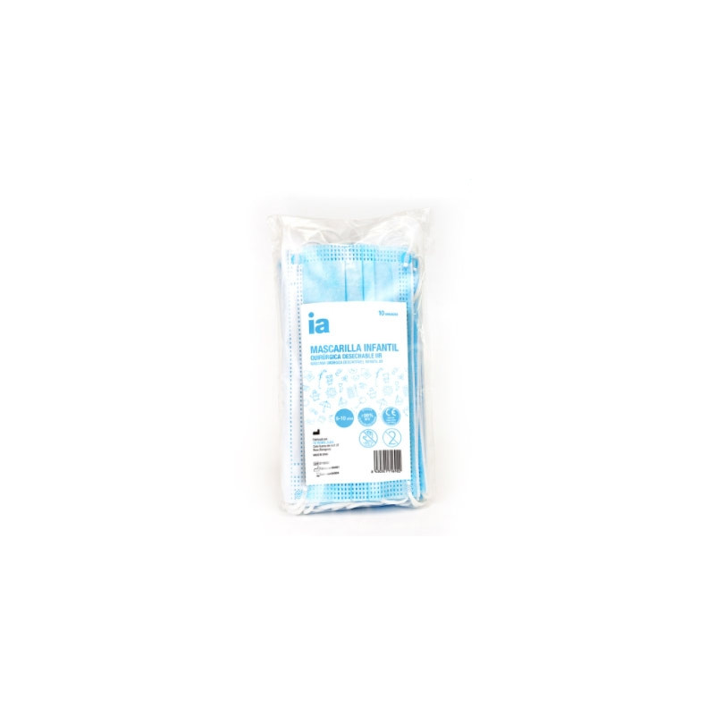 Interapothek Mascarilla Quirurgica Infantil Tipo IIR Azul 10 Uds