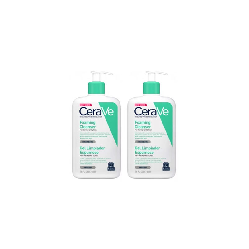 Cerave Gel Limpiador Espumoso Piel Normal-Grasa Duplo 2x473ml