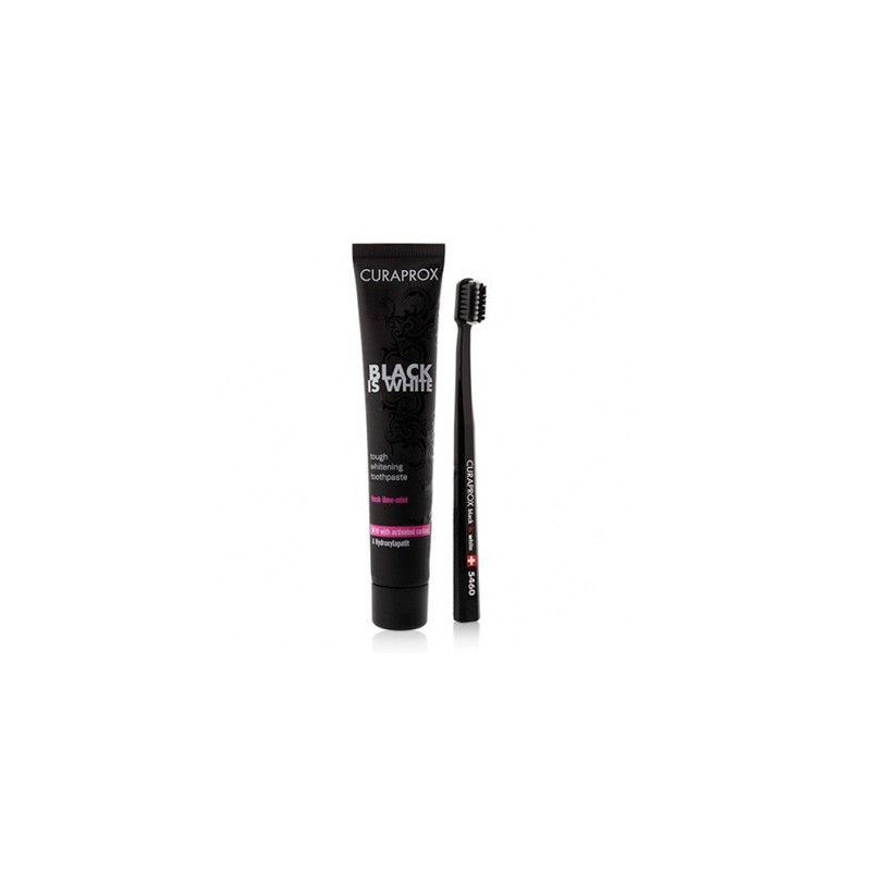 Curaprox Black is White Pasta Dental Blanqueadora + Cepillo
