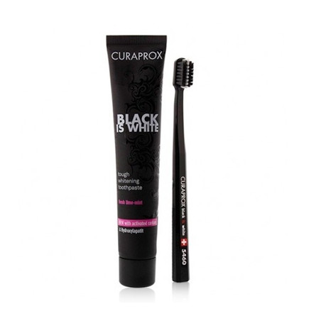 Curaprox Black is White Pasta Dental Blanqueadora + Cepillo