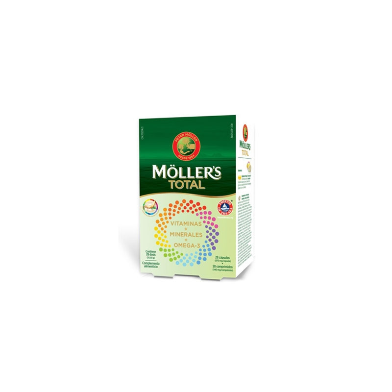 Mollers Total Vitaminas + Minerales + Omega 3 28Caps + 28Comp