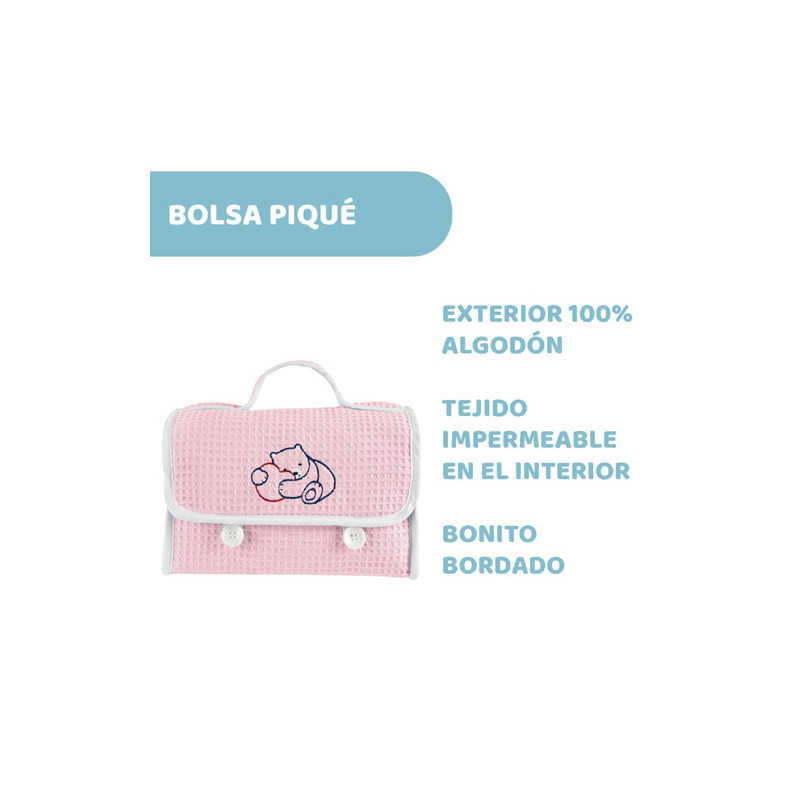 Chicco Natural Sensation Bolsa Cosmetica Pique Rosa 4 Productos