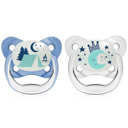 Dr Browns Prevent Chupete Silicona Nocturno Azul 6-18m 2 Uds