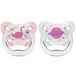 Dr Browns Prevent Chupete Silicona Nocturno Rosa 6-18m 2 Uds