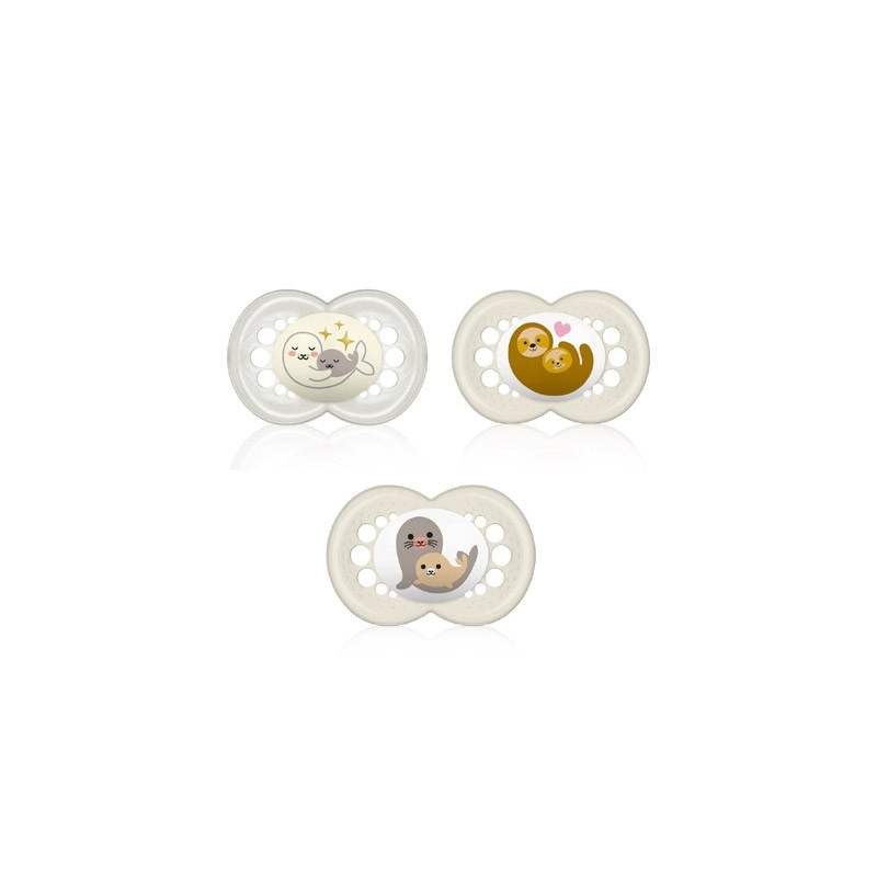 Mam Original Day-Night Chupete Silicona Rosa 6M+ 3 Uds